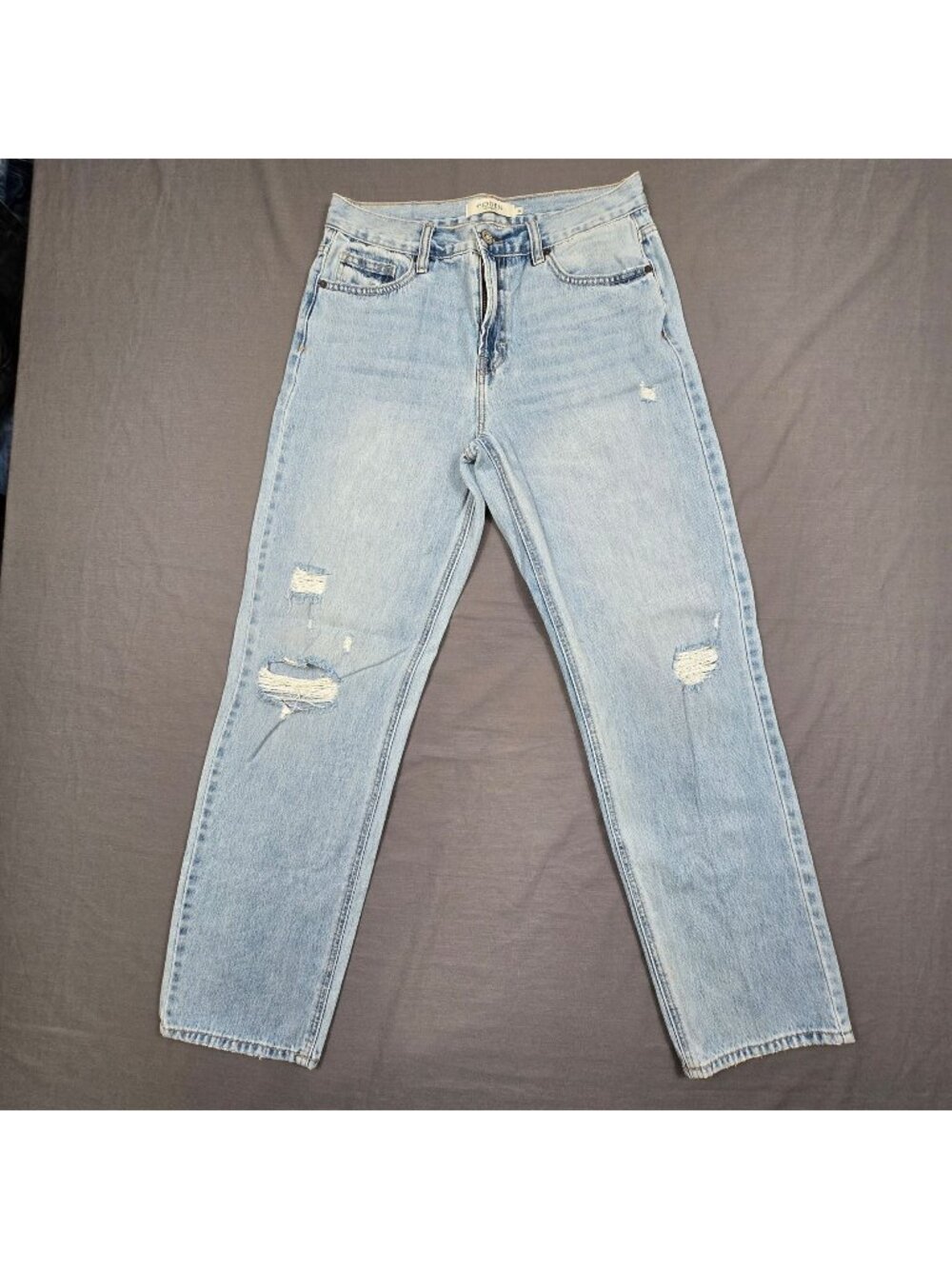 Hidden Los Angeles Jeans Size 26 Light Wash Distressed Denim Straight Leg - Picture 1 of 8